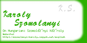 karoly szomolanyi business card